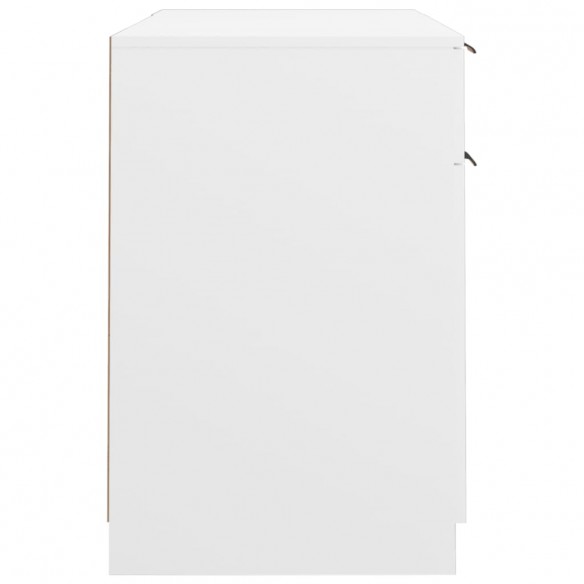 Bureau avec armoire latérale Blanc  Bureau avec armoire latérale Blanc