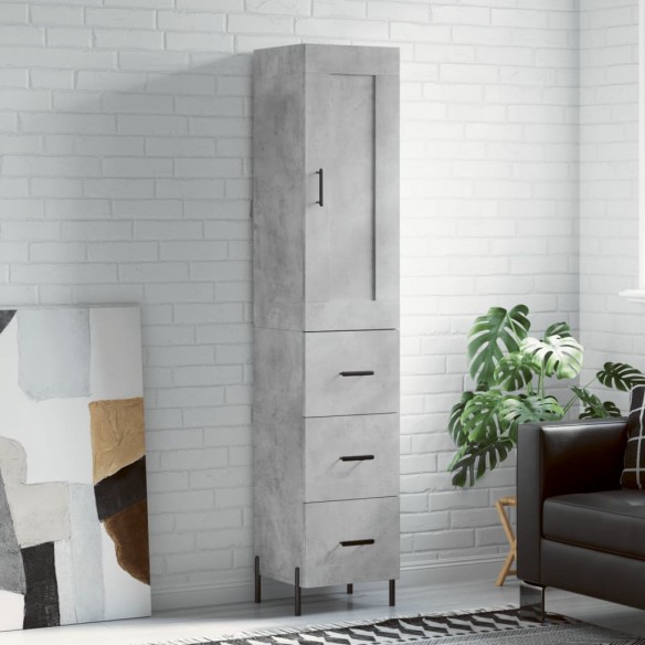 Buffet haut Gris béton 34,5x34x180 cm 
