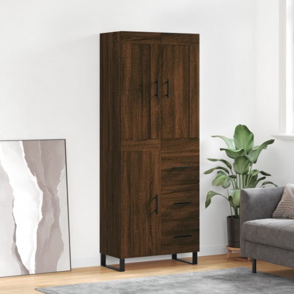 Buffet haut Chêne marron 69,5x34x180 cm 