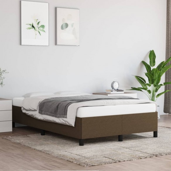 Lit Marron foncé 120x200 cm Tissu