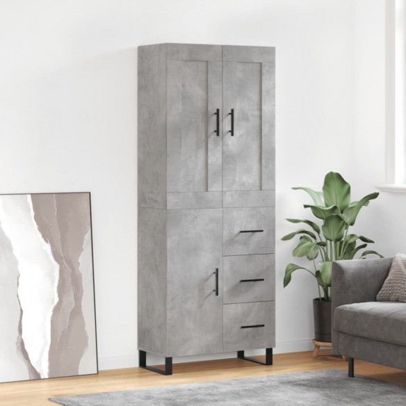 Buffet haut Gris béton 69,5x34x180 cm 