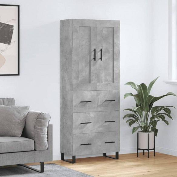 Buffet haut Gris béton 69,5x34x180 cm 