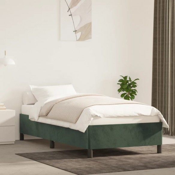 Lit Vert foncé 90x200 cm Velours