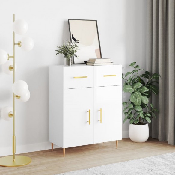 Buffet Blanc brillant 69,5x34x90 cm 