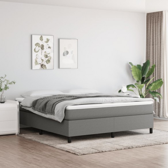 Lit Gris foncé 180x200 cm Tissu