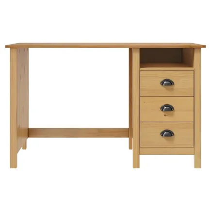 Bureau Hill avec 3 tiroirs 120x50x74 cm Pin solide 2