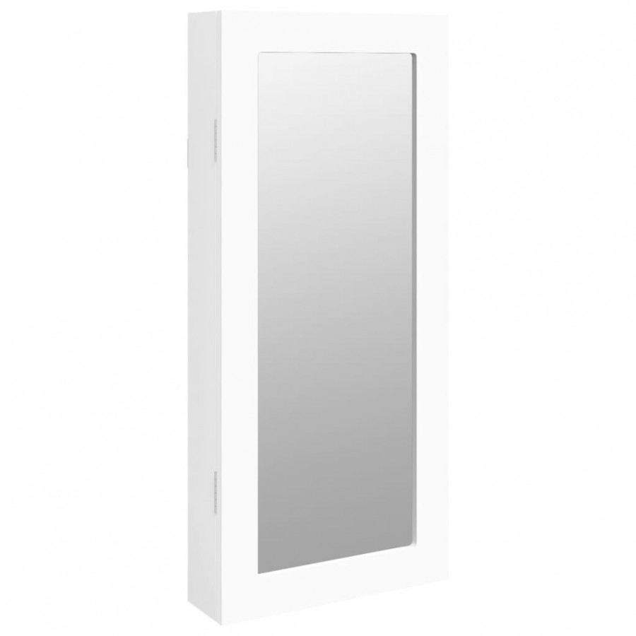 Armoire à bijoux avec miroir murale blanc 30x8,5x67 cm