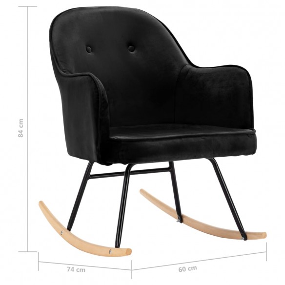 Chaise à bascule Noir Velours Chaise à bascule Noir Velours