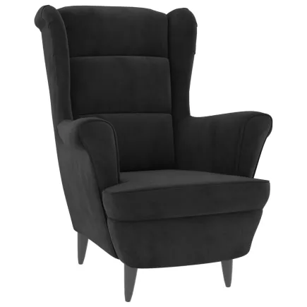 Fauteuil noir velours 2