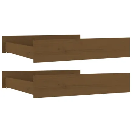 Tiroirs de lit 2 pcs Marron miel Bois de pin massif 2