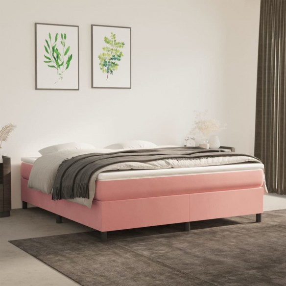 Lit Rose 160x200 cm Velours
