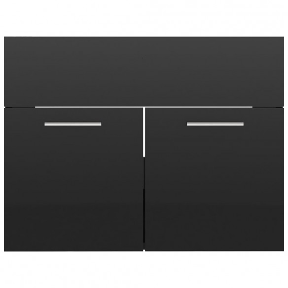 Ensemble de meubles de salle de bain Noir brillant Aggloméré