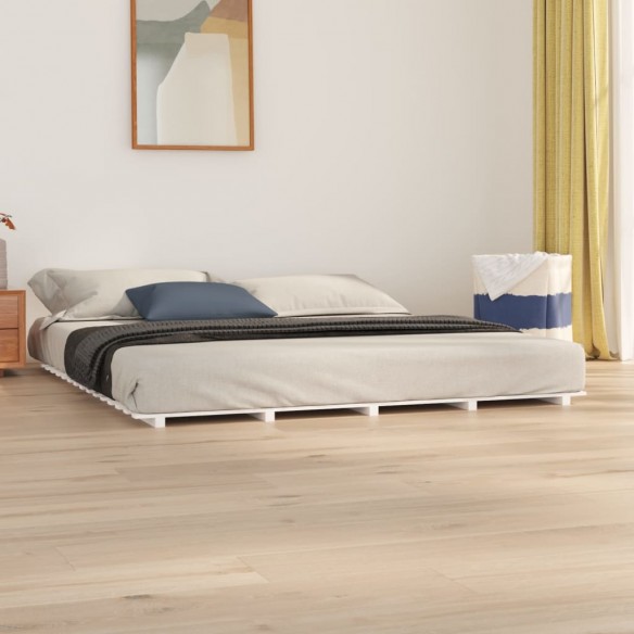 Lit blanc 180x200 cm bois de pin massif