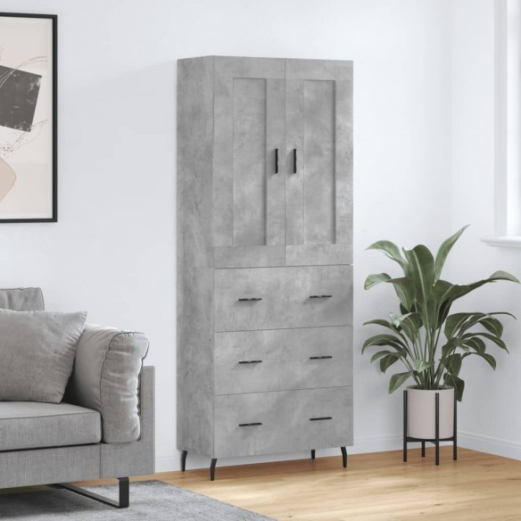 Buffet haut Gris béton 69,5x34x180 cm 