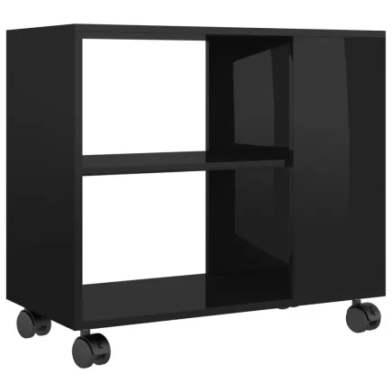 Table d'appoint Noir brillant 70x35x55 cm  2