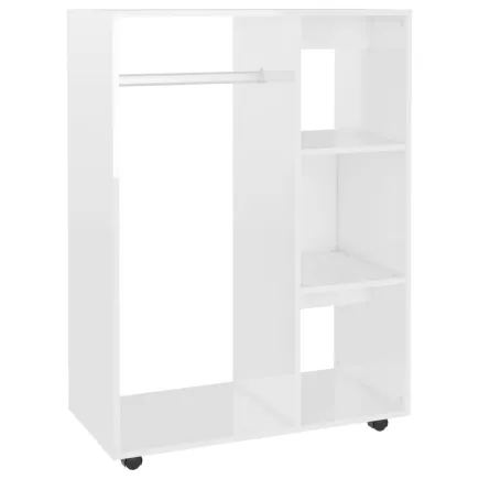 Garde-robe Blanc brillant 80x40x110 cm Aggloméré 2