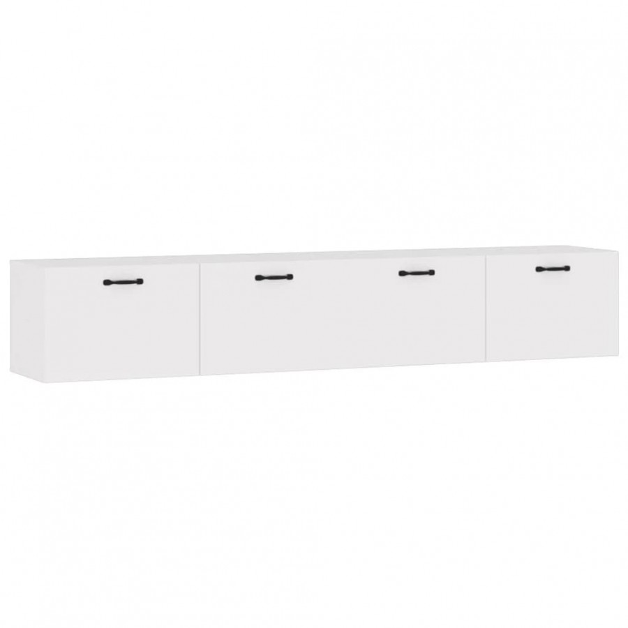 Armoires murales 2 pcs Blanc brillant 100x36,5x35 cm Bois
