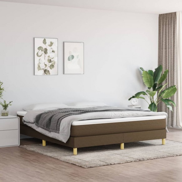 Lit Marron foncé 180x200 cm Tissu