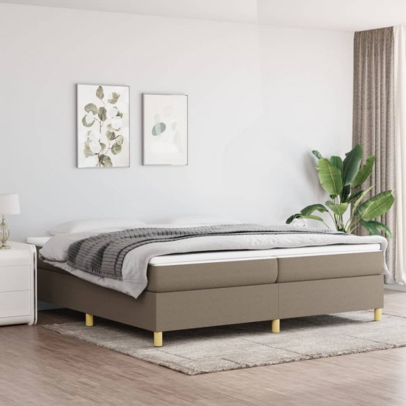 Lit Taupe 200x200 cm Tissu