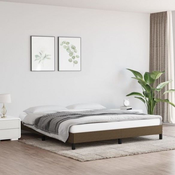 Lit Marron foncé 180x200 cm Tissu