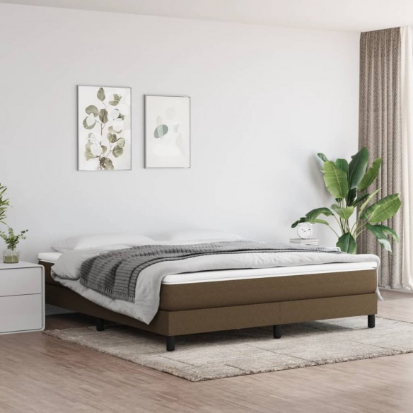 Lit Marron foncé 180x200 cm Tissu