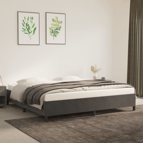 Lit Gris foncé 200 x 200 cm Velours
