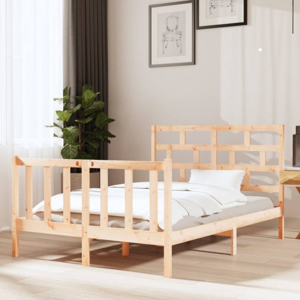 Lit bois de pin massif 120x190 cm petit double