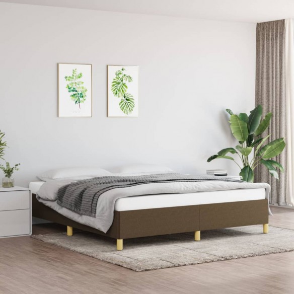 Lit Marron foncé 180x200 cm Tissu