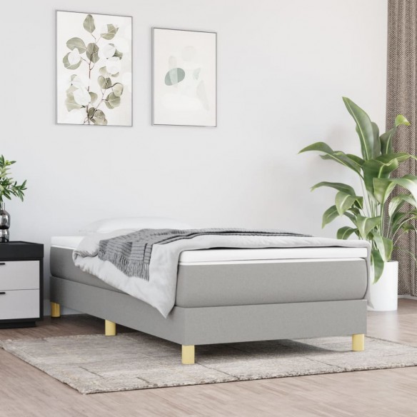Lit Gris clair 90x200 cm Tissu