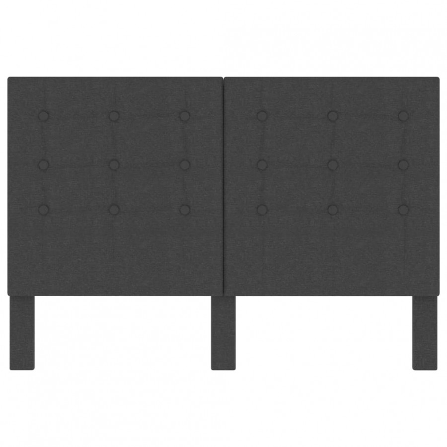 Tête de lit touffetée Gris foncé Tissu 140x200 cm