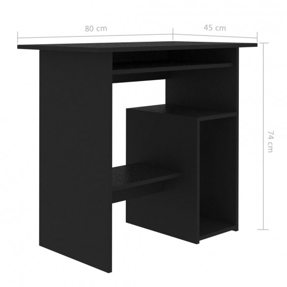 Bureau Noir 80 x 45 x 74 cm Aggloméré Bureau Noir 80 x 45 x 74 cm Aggloméré