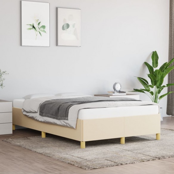 Lit Crème 120 x 200 cm Tissu