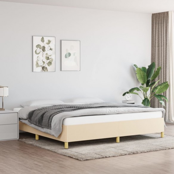 Lit Crème 200 x 200 cm Tissu