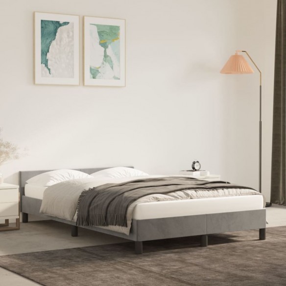 Lit avec tête de lit Gris clair 120x200 cm