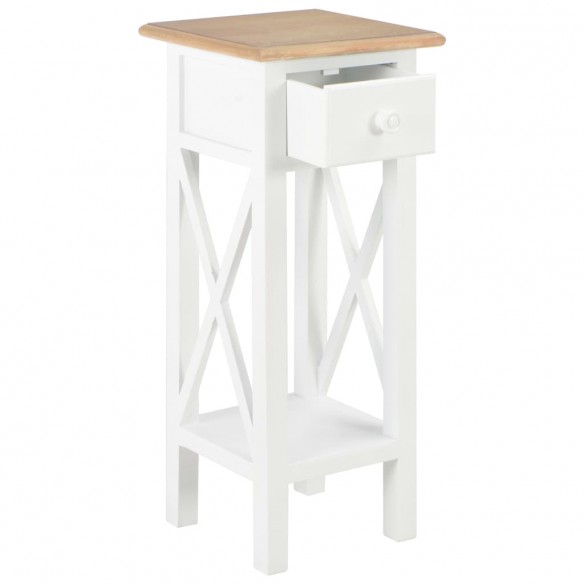 Table d'appoint Blanc 27 x 27 x 65,5 cm Bois Table d'appoint Blanc 27 x 27 x 65,5 cm Bois