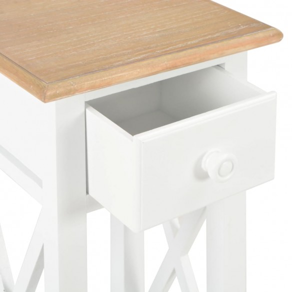 Table d'appoint Blanc 27 x 27 x 65,5 cm Bois Table d'appoint Blanc 27 x 27 x 65,5 cm Bois