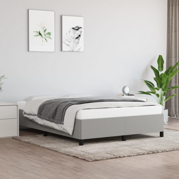 Lit Gris clair 140x190 cm Tissu