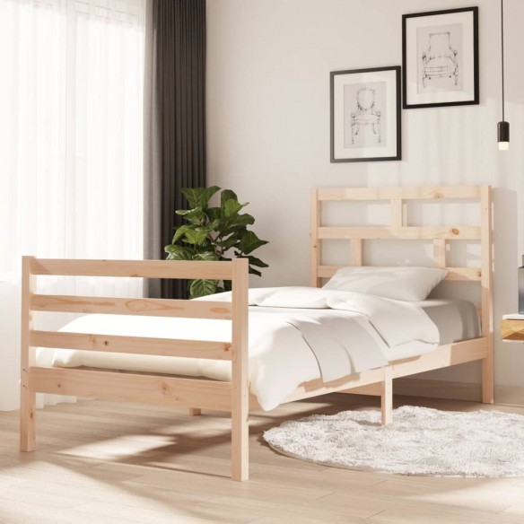 Lit Bois de pin solide 90x200 cm