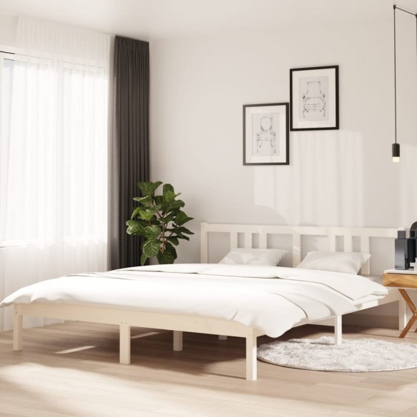 Lit Blanc Bois massif 160x200 cm