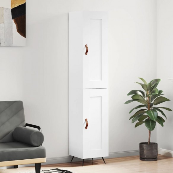 Buffet haut Blanc brillant 34,5x34x180 cm 