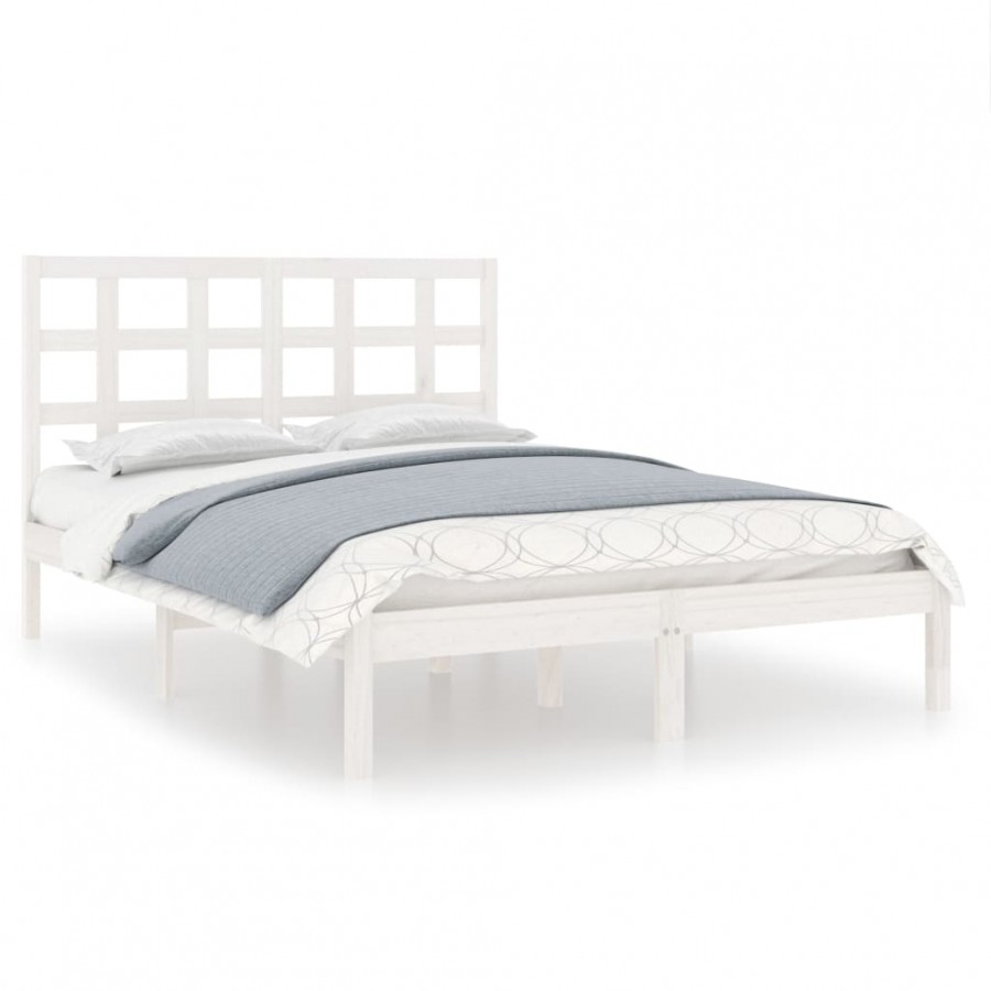 Lit Blanc Bois massif 180x200 cm Super King