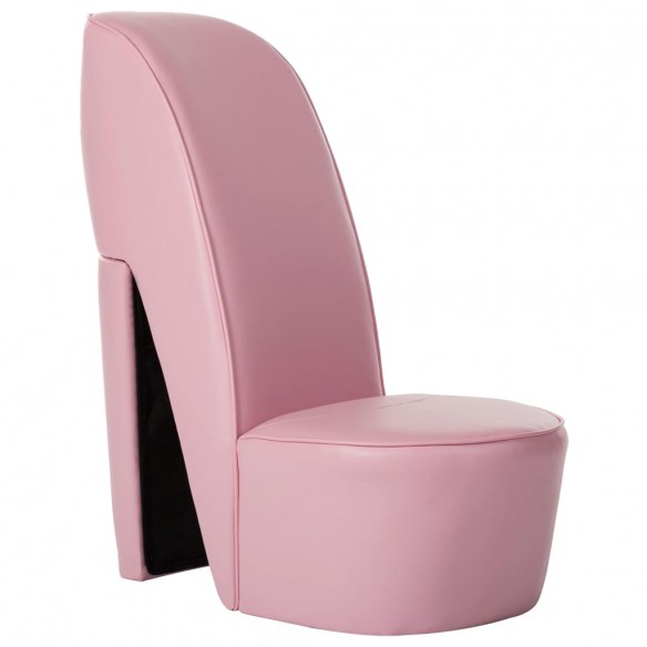 Chaise en forme de chaussure à talon haut Rose Similicuir