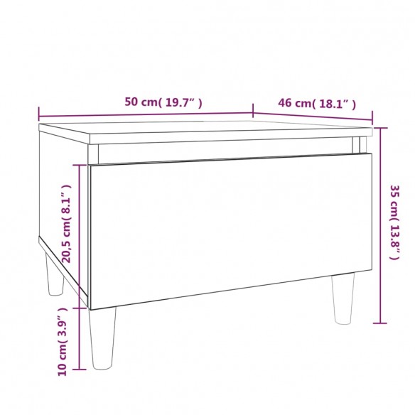 Table d'appoint Chêne marron 50x46x35 cm 