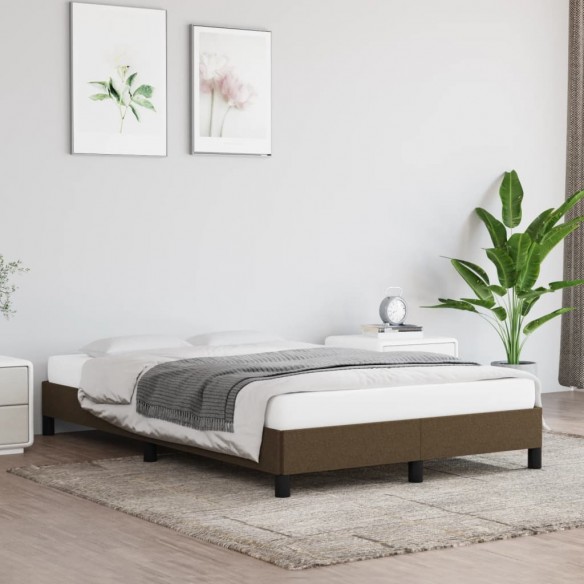 Lit Marron foncé 120x200 cm Tissu