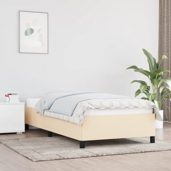 Lit Crème 100 x 200 cm Tissu