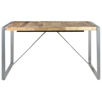 Table de salle à manger 140x140x75 cm Bois de manguier brut 2