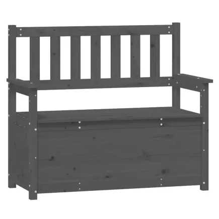 Banc Gris 112,5x51,5x96,5 cm Bois de pin massif 2