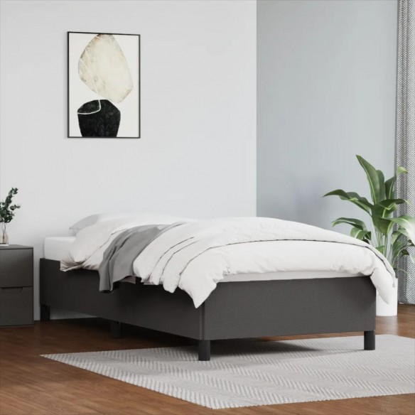 Lit Gris 80x200 cm Similicuir