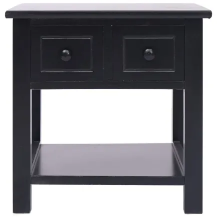 Table d'appoint Noir 40x40x40 cm Bois de Paulownia 2