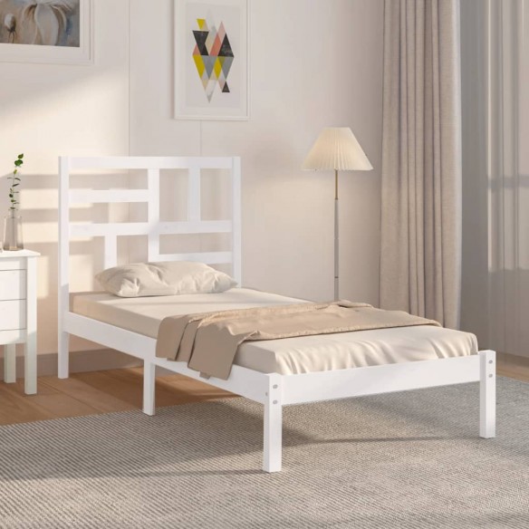 Lit Blanc Bois massif 90x200 cm